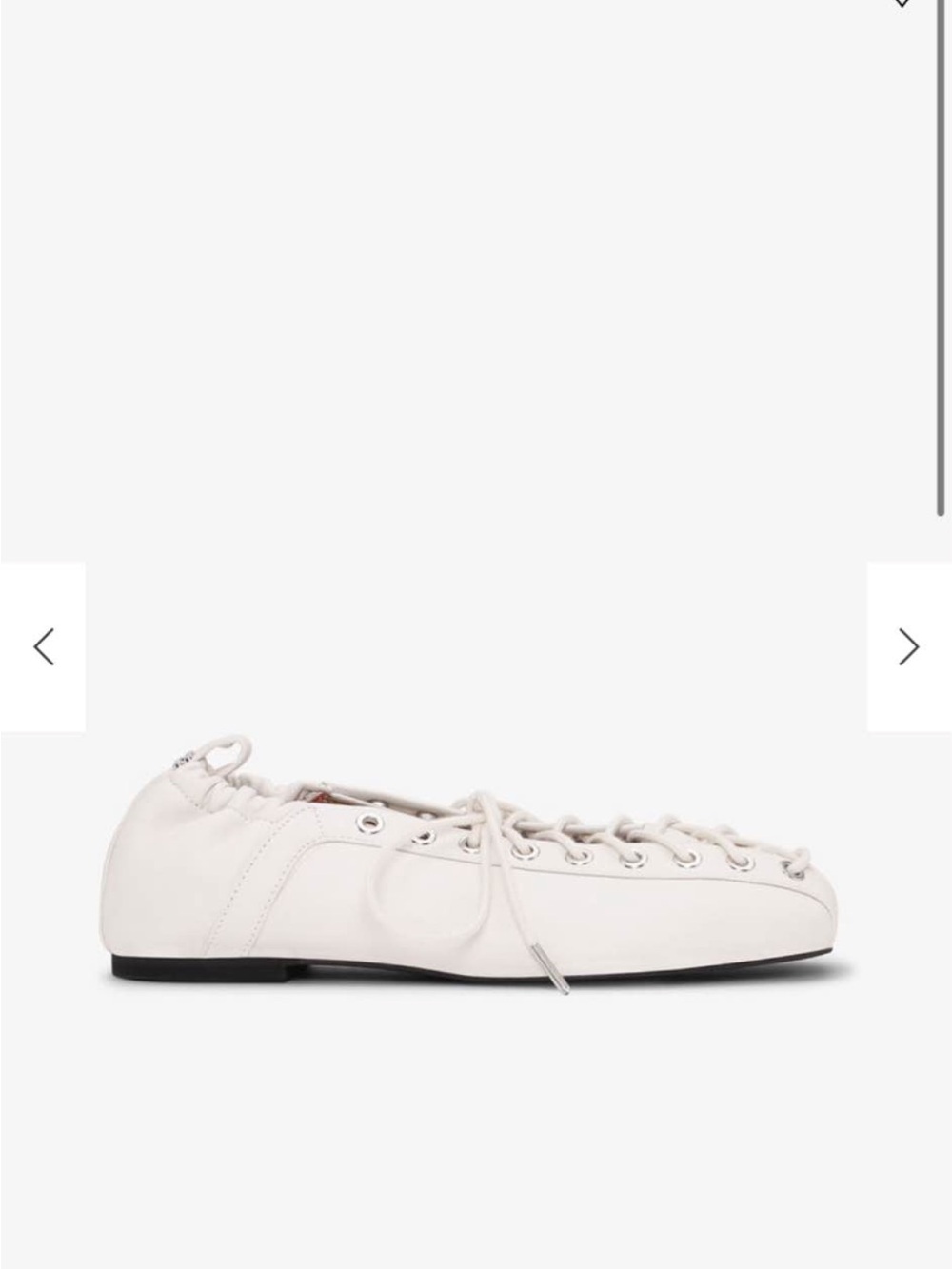 Ganni White Lace-Up Ballet-Inspired Flats - Picture 2 of 7